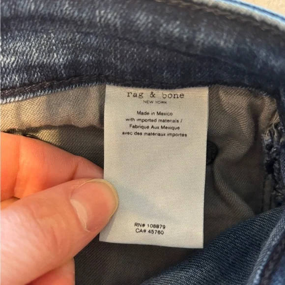 rag & bone Women's Slim Blue Jeans - Picture 6 of 7